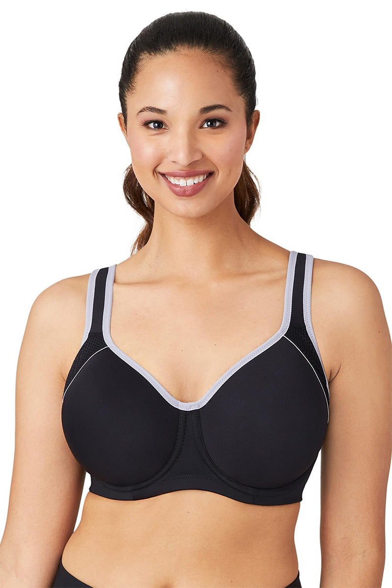Wacoal Lindsey Sport Contour Underwire Bra - Black/Lilac Gray - source image 62485