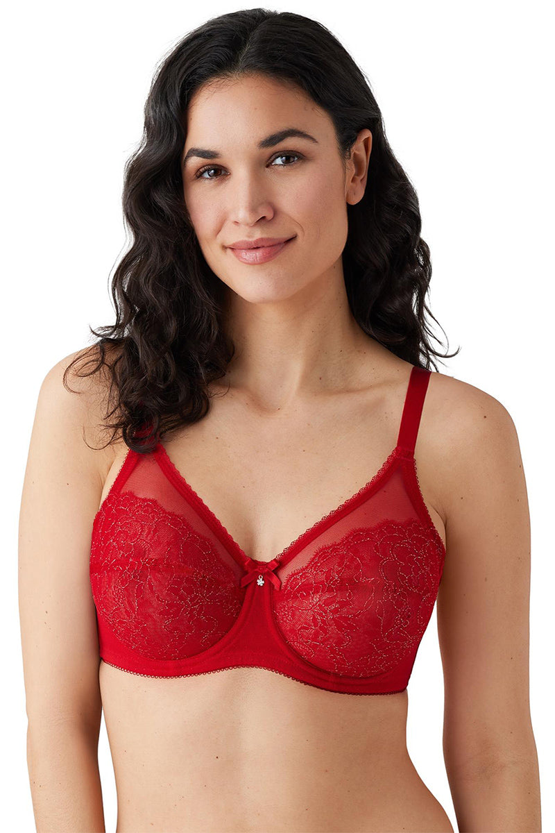 Wacoal Retro Chic Full Figure Underwire Bra - Barbados Cherry Lurex - source image 62610
