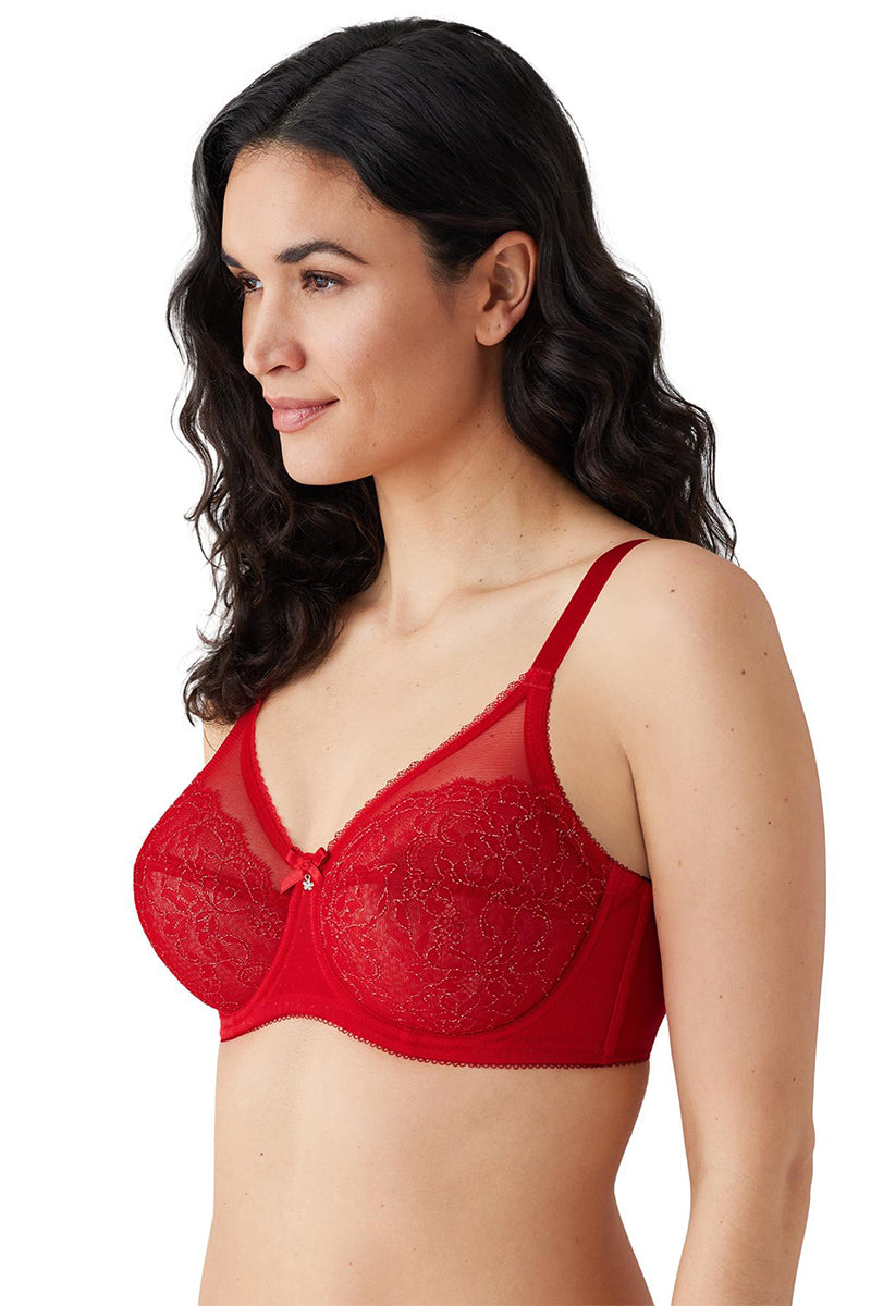 Wacoal Retro Chic Full Figure Underwire Bra - Barbados Cherry Lurex - source image 62612