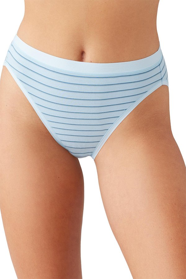 Wacoal Understated Cotton Hi-Cut - Angel Falls Stripe - source image 63210